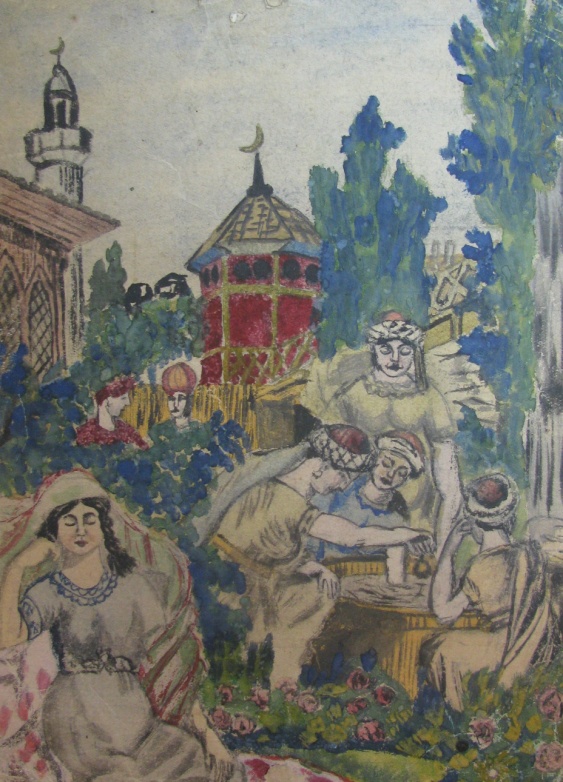 Копия иллюстрации «Бахчисарайский фонтан», 1936 г.
